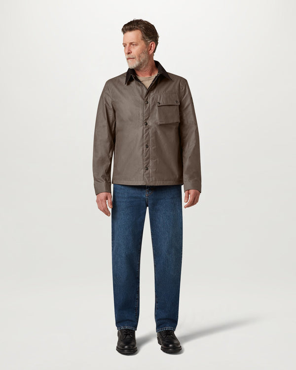 Men's Waxed Cotton Ground Jacket in Dark Asphalt | Belstaff US
