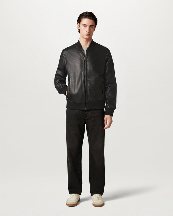 Men's Burnished Nappa Landmark Bomber in Black | Belstaff US