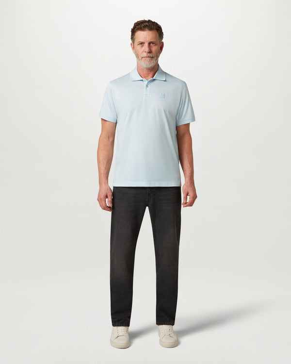 Men's Cotton Jersey Steel Polo in Sky Blue | Belstaff US