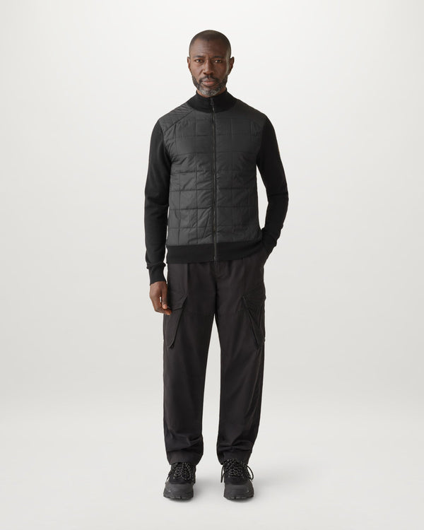 Men's Merino Wool Kelbrook Zip Cardigan in Black | Belstaff ROW