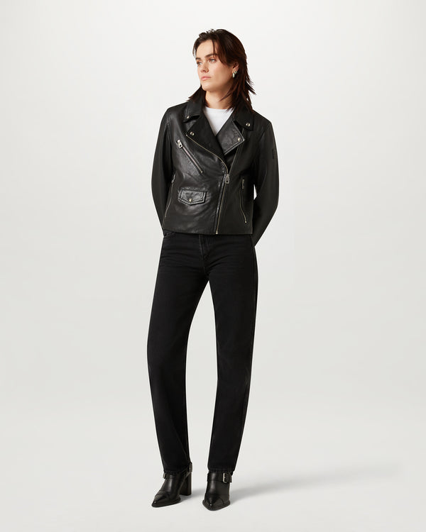 Women's Lamb Nappa Sienna Biker Jacket in Black | Belstaff US