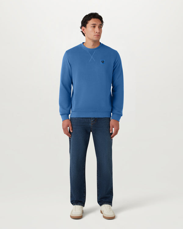 Men's Cotton Fleece Belstaff Sweatshirt in Marine Blue | Belstaff US