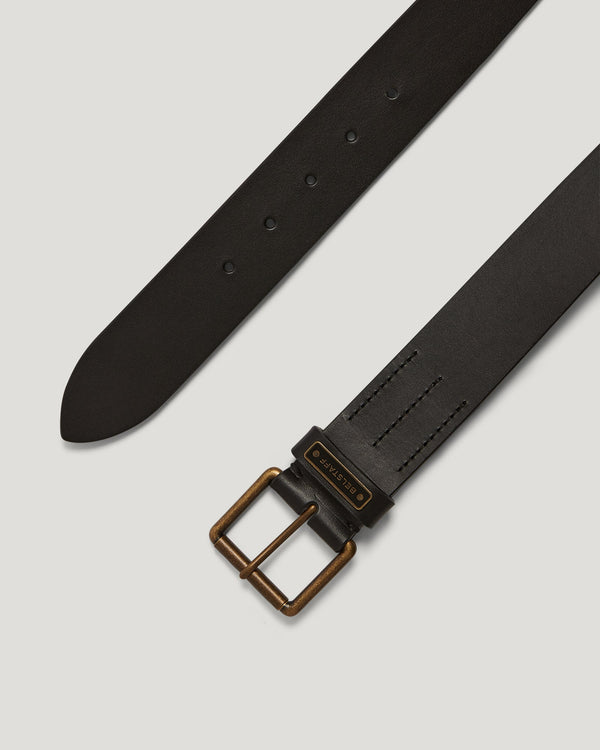 Unisex Calf Leather Ledger Belt in Black | Belstaff ROW