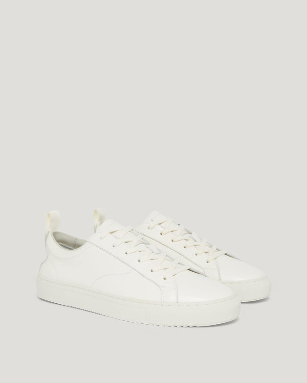 Men's Nappa Leather Fleming Trainer in Off White | Belstaff ROW