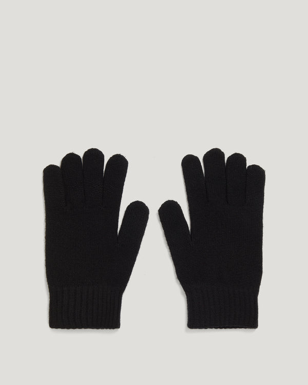 Unisex Wool Cashmere Blend Watch Gloves in Black | Belstaff ROW