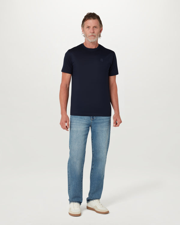 Men's Cotton Jersey Steel T-Shirt in Dark Ink | Belstaff ROW