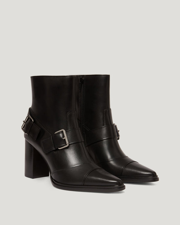 Women's Smooth Leather Alder Boot in Black | Belstaff ROW