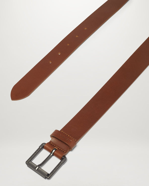Men's Calf Leather Roller Buckle Belt in Earth Brown | Belstaff ROW