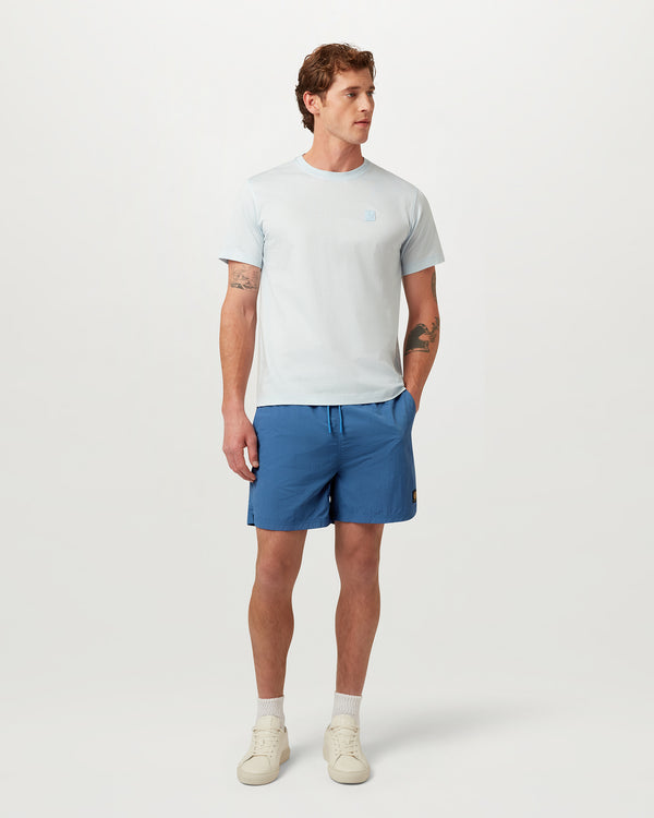 Men's Textured Nylon Clipper Swimshort in Marine Blue | Belstaff US