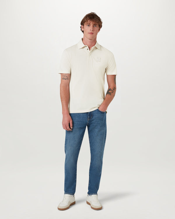 Men's Cotton Pique Curator Polo in Silver Birch | Belstaff ROW