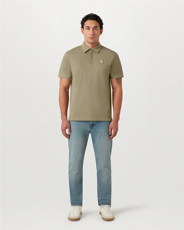 Men's Cotton Pique Curator Polo in Fatigue Green | Belstaff US