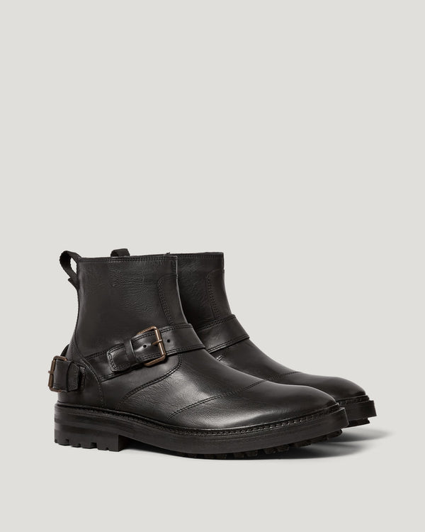 Men's Smooth Leather Trialmaster Boot in Black | Belstaff ROW