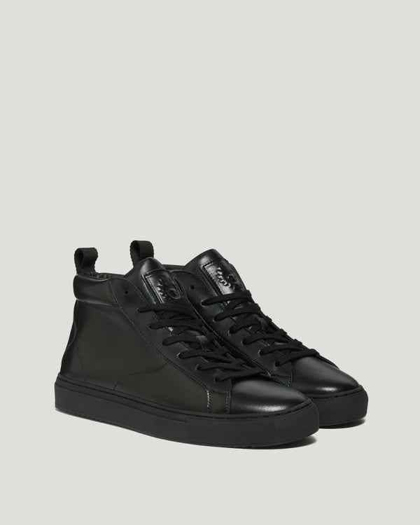 Men's Nappa Leather Forber Trainer in Black | Belstaff ROW