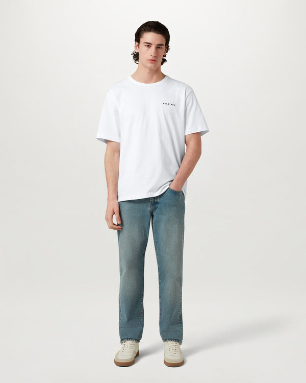 Men's Cotton Jersey Border T-Shirt in White | Belstaff ROW