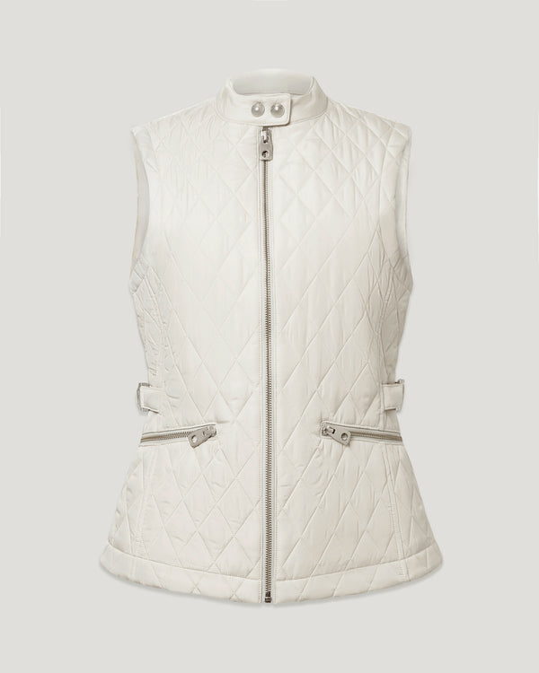 Women's Quilted Recycled Nylon Maeva Gilet in Silver Birch | Belstaff US