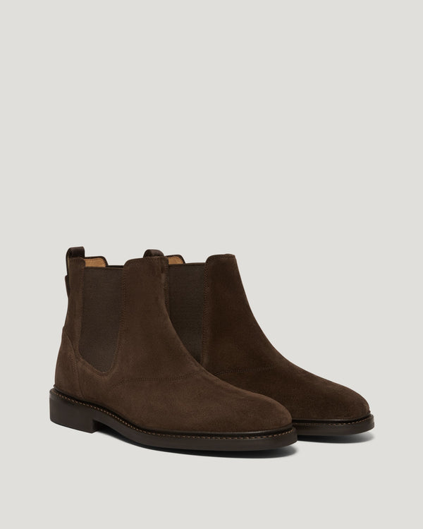 Men's Suede Roebuck Boot in Dark Brown | Belstaff ROW