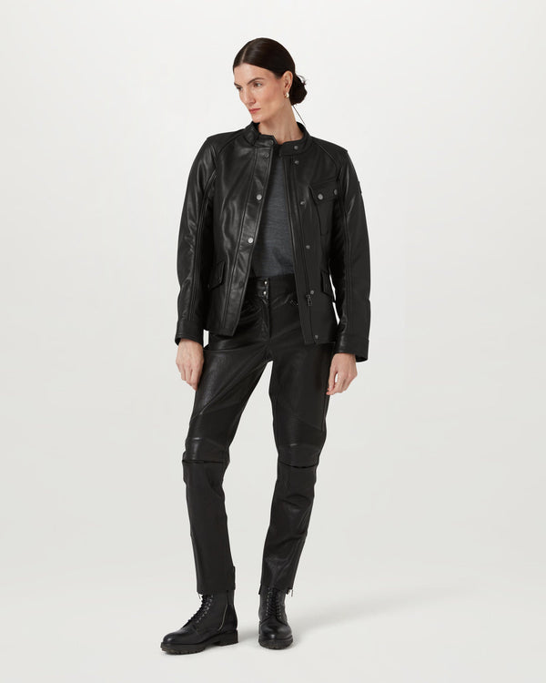Women's Calf Leather Penrith Motorcycle Jacket in Black | Belstaff ROW