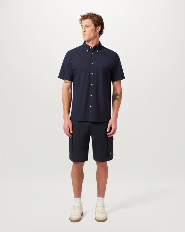 Men's Cotton Twill Route Cargo Short in Dark Ink | Belstaff US