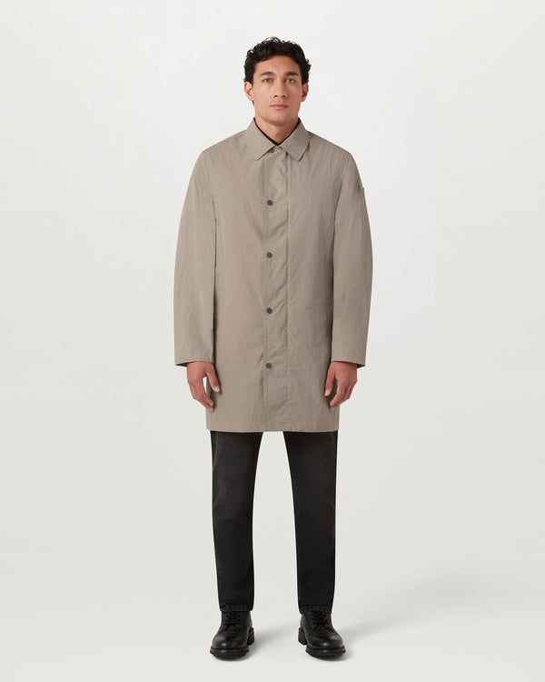 Men's Alpha Nylon Farer Coat in Dark Sand | Belstaff US