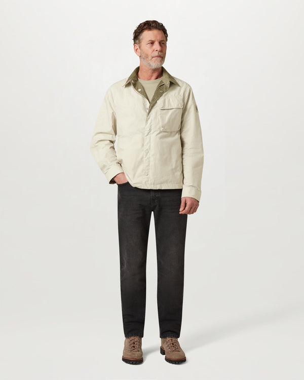 Men's Dry Waxed Cotton Ground Jacket in Silver Birch | Belstaff US