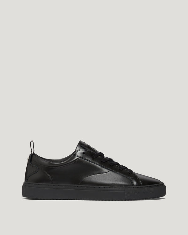 Men's Nappa Leather Fleming Trainer in Black | Belstaff ROW