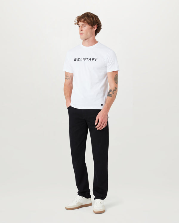 Men's Cotton Jersey Belstaff Logo T-Shirt in White | Belstaff ROW