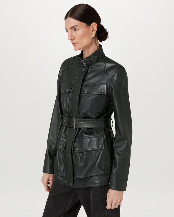 Women's Nappa Leather Trialmaster Panther Jacket in Black | Belstaff ROW