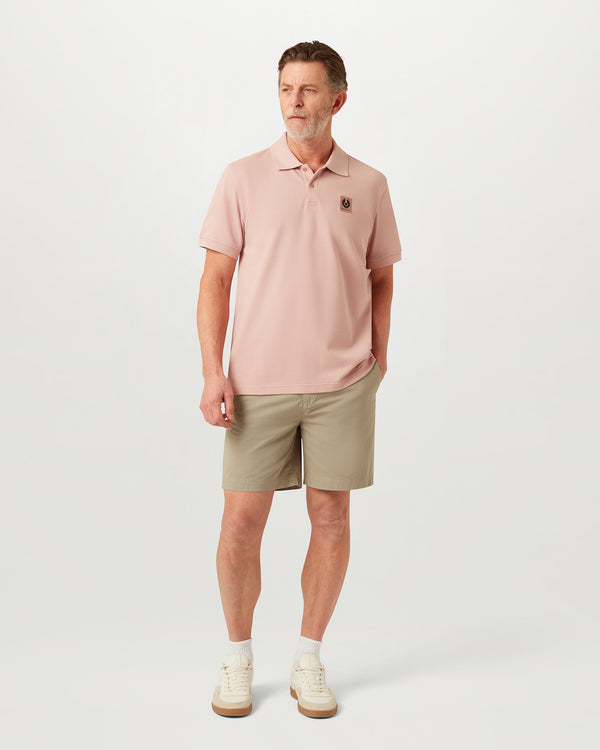 Men's Cotton Pique Belstaff Polo in Dusk Pink | Belstaff US