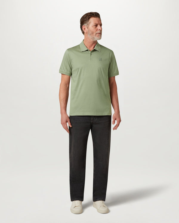 Men's Cotton Jersey Steel Polo in Lichen | Belstaff US