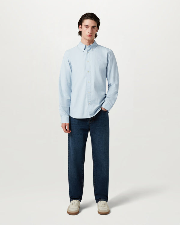 Men's Compact Cotton Oxford Street Shirt in Sky Blue | Belstaff US