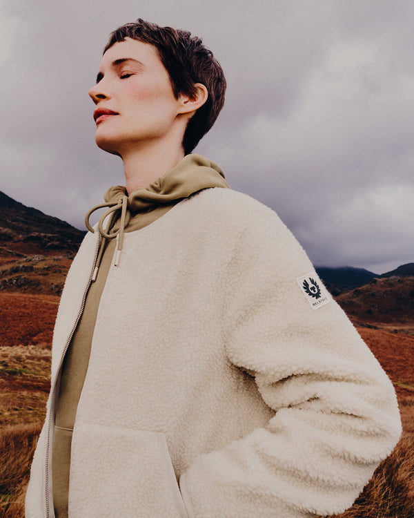 Women's Lightweight Fleece Prue Fleece Jacket in Silver Birch | Belstaff US