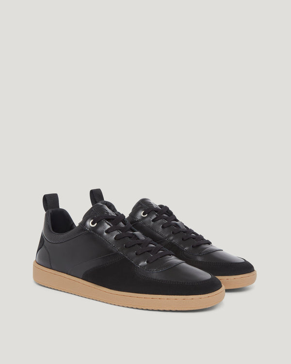 Men's Nappa Leather Croft Trainer in Black | Belstaff ROW