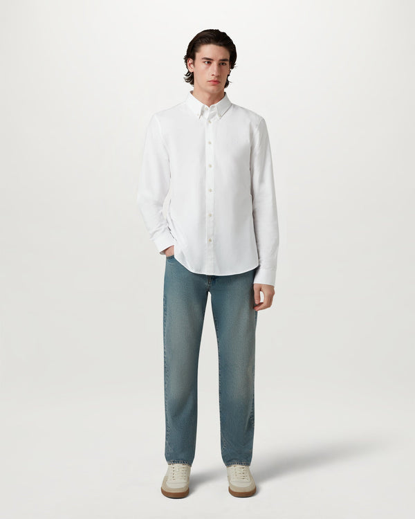 Men's Compact Cotton Oxford Street Shirt in White | Belstaff US