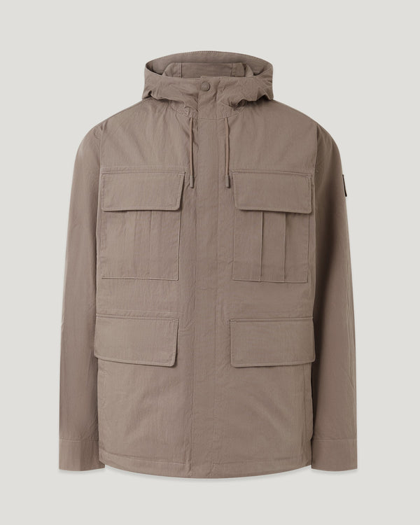 Men's Compact Technical Cotton Cargo Jacket in Asphalt | Belstaff US