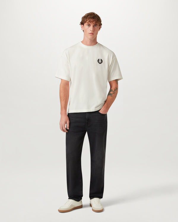 Men's Cotton Jersey Competition T-Shirt in Chalk | Belstaff ROW
