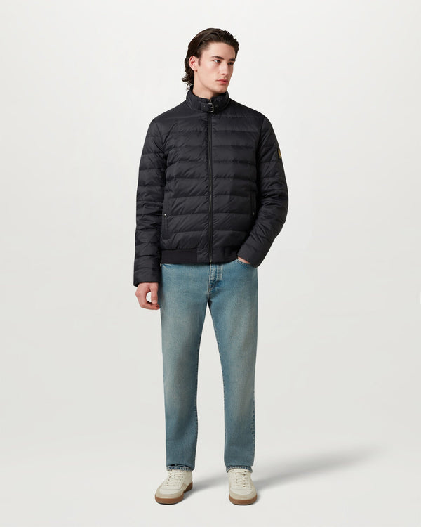 Men's Down Filled Nylon Circuit Jacket in Dark Ink | Belstaff ROW