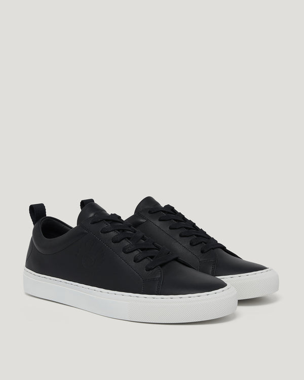 Men's Nappa Leather Walton Trainer in Black | Belstaff US