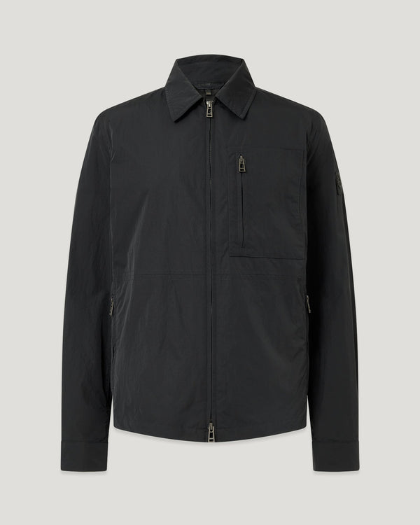 Men's Alpha Nylon Grid Overshirt in Black | Belstaff US