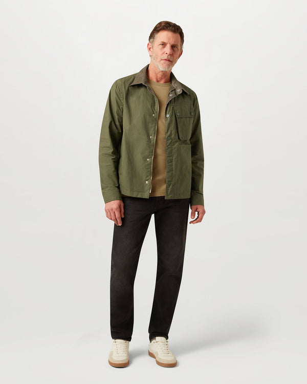Men's Dry Waxed Cotton Ground Jacket in True Olive | Belstaff US