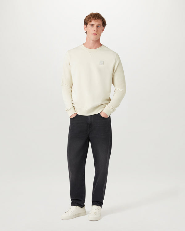 Men's Cotton Fleece Curator Crewneck Sweatshirt in Silver Birch | Belstaff ROW