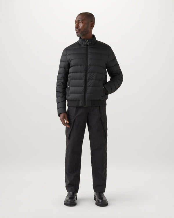 Men's Down Filled Nylon Circuit Jacket in Black | Belstaff ROW