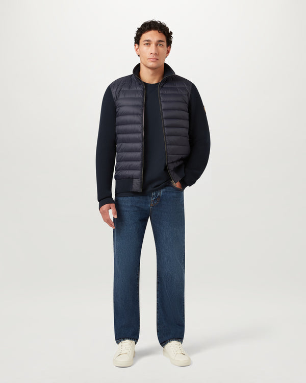 Men's Hybrid Down Knit Control Cardigan in Dark Ink | Belstaff US