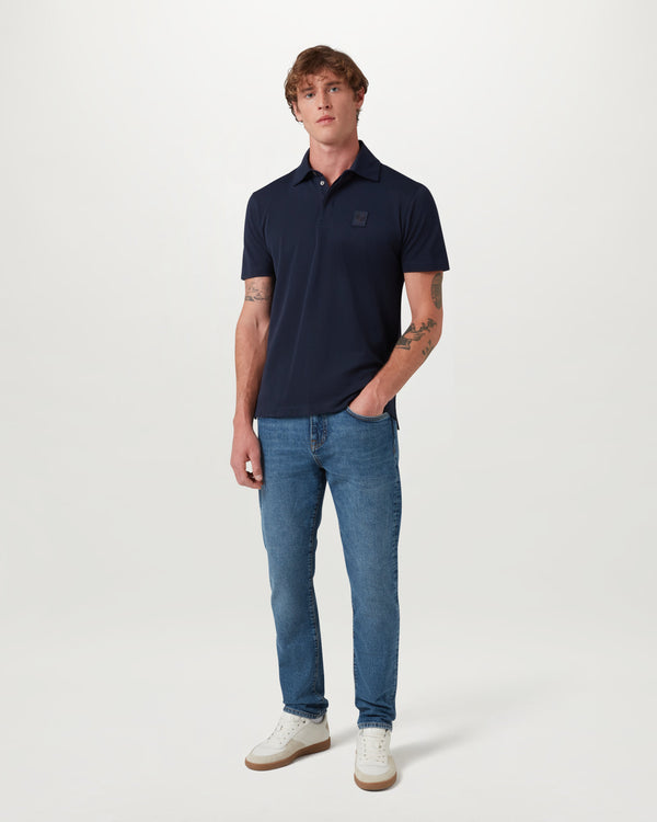 Men's Cotton Pique Curator Polo in Dark Ink | Belstaff ROW