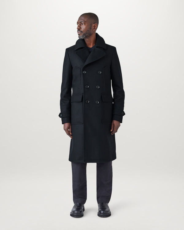 Men's Wool Cashmere Blend Milford Coat in Ink Blue | Belstaff ROW