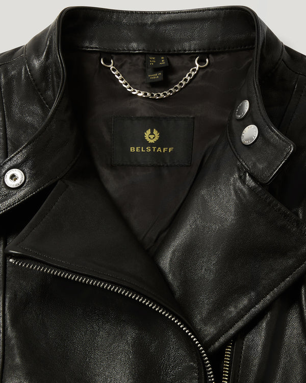 Women's Semi Veg Tan Leather Russo Jacket in Black | Belstaff US