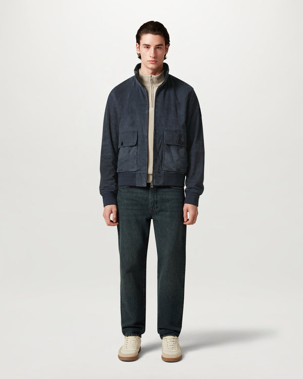 Men's Flyweight Suede Seaway Jacket in Dark Ink | Belstaff US