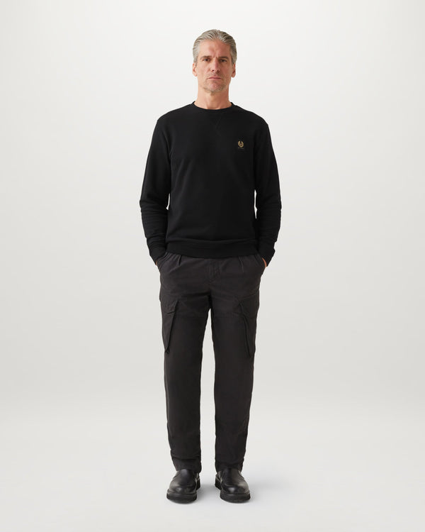 Men's Cotton Fleece Belstaff Sweatshirt in Black | Belstaff ROW