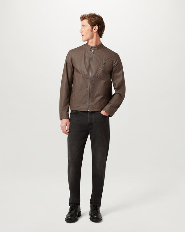 Men's Waxed Cotton Sideline Jacket in Dark Asphalt | Belstaff US