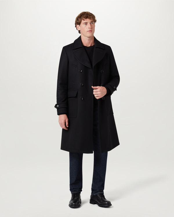 Men's Wool Cashmere Blend Milford Coat in Black | Belstaff ROW
