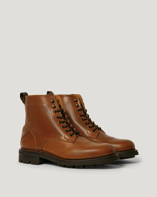 Men's Grain Leather Copeland Boot in Cognac | Belstaff ROW